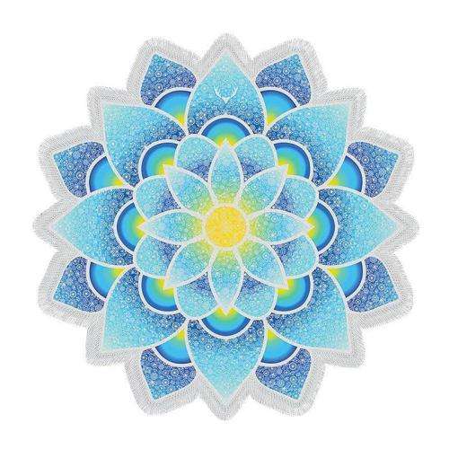 BLUE MANDALA LOTUS MAT BOHEMIAN TASSLE BEACH TOWEL