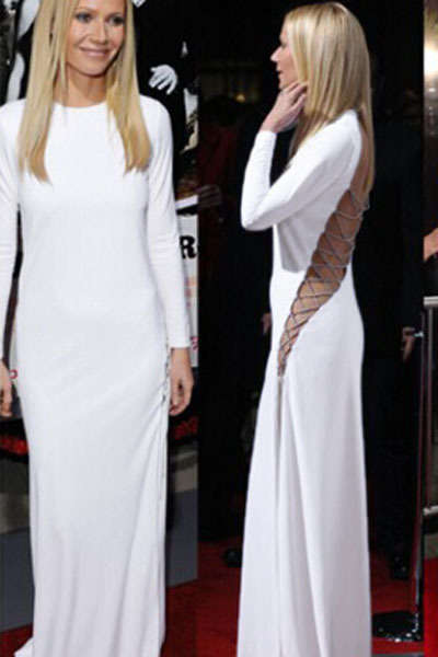 SEXY WHITE LACE-UP BACKLESS FORMAL COCKTAIL PARTY EVENING MAXI DRESS