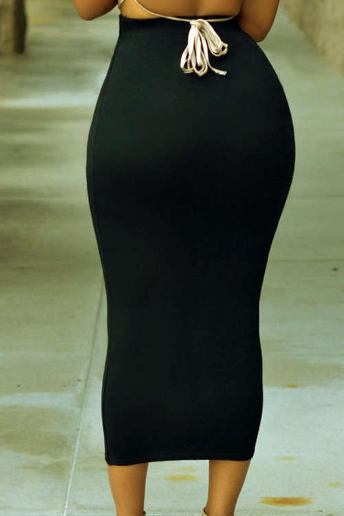 ***HOT SPECIAL*** BLACK HIGH-WAISTED BODYCON MAXI SKIRT - S/M