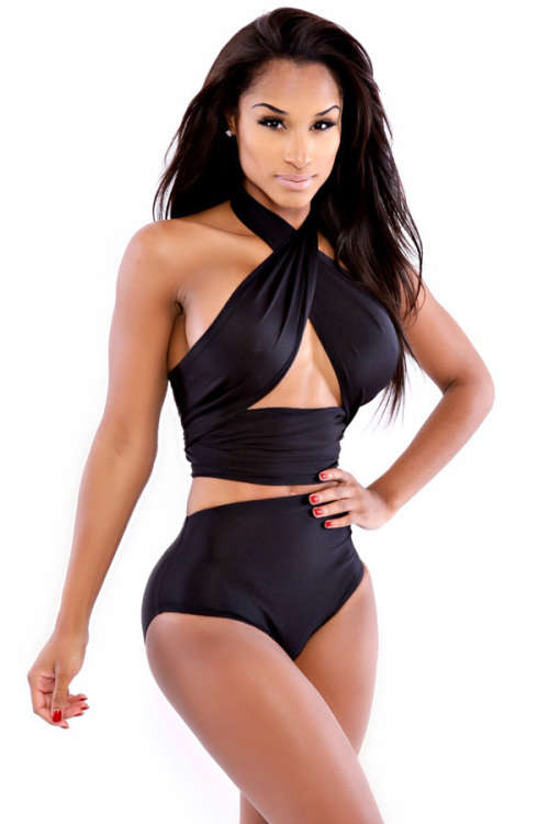SEXY BLACK CLASSIQUE NOIR WRAP SWIMSUIT - M/L