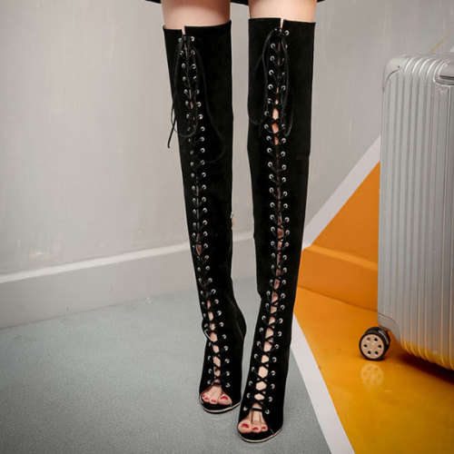 BOOTS/WOMENS BOOTS/THIGH HIGH BOOTS/BLACK BOOTS