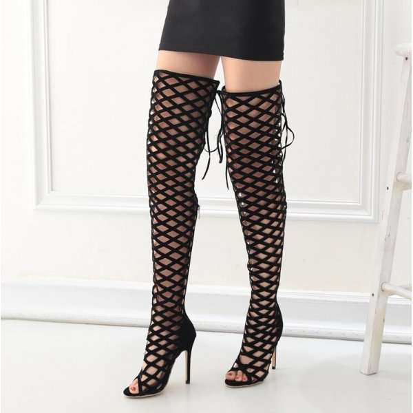 BOOTS/WOMENS BOOTS/SEXY BOOTS/CAGED BOOTS