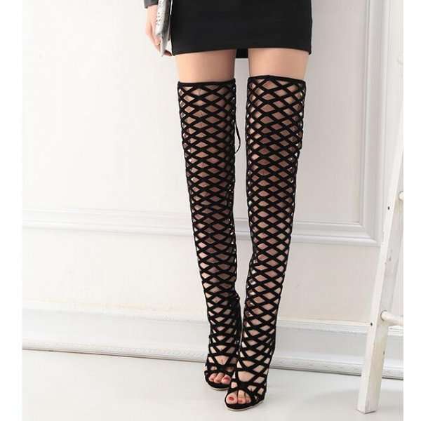 BOOTS/WOMENS BOOTS/SEXY BOOTS/CAGED BOOTS