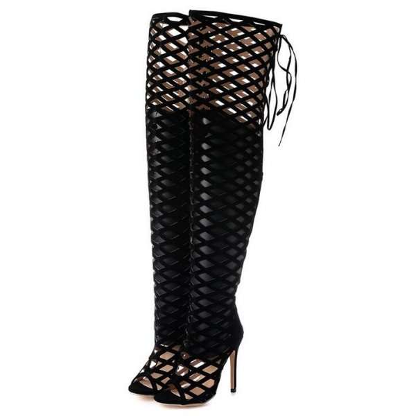 BOOTS/WOMENS BOOTS/SEXY BOOTS/CAGED BOOTS