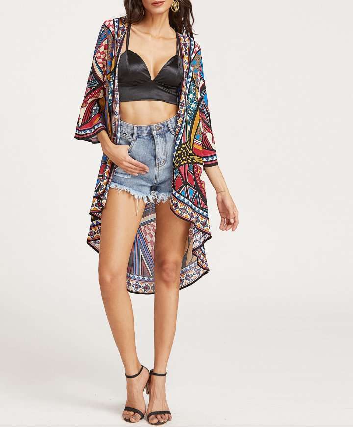 SWIMWEAR/SWIMWEAR COVER UP/BEACH COVER UP/TRIBAL PRINT COVER UP/KAFTAN COVER UP