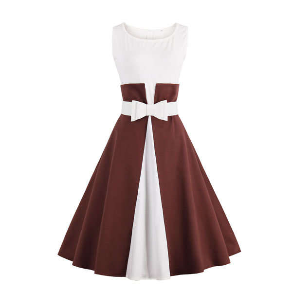 VINTAGE DRESS: SLEEVELESS BOW BELT VINTAGE DRESS