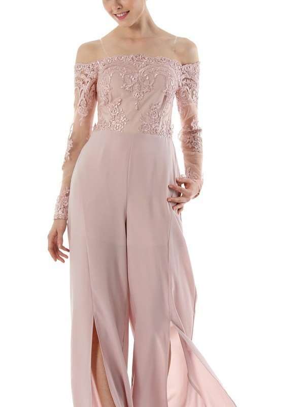 JUMPSUITS/JUMPSUIT/PINK JUMPSUIT/LACE JUMPSUIT/FORMAL EVENING JUMPSUIT