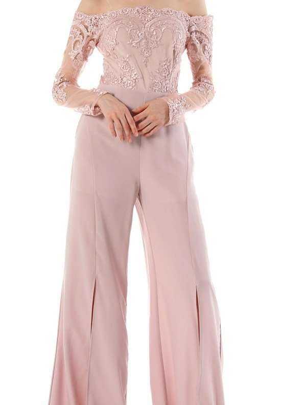 JUMPSUITS/JUMPSUIT/PINK JUMPSUIT/LACE JUMPSUIT/FORMAL EVENING JUMPSUIT