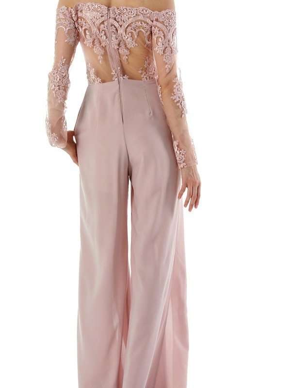 JUMPSUITS/JUMPSUIT/PINK JUMPSUIT/LACE JUMPSUIT/FORMAL EVENING JUMPSUIT