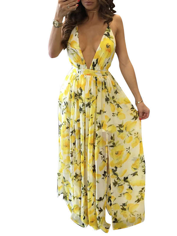 DRESSES/MAXI DRESS/FLORAL MAXI DRESS/CHIFFON MAXI DRESS