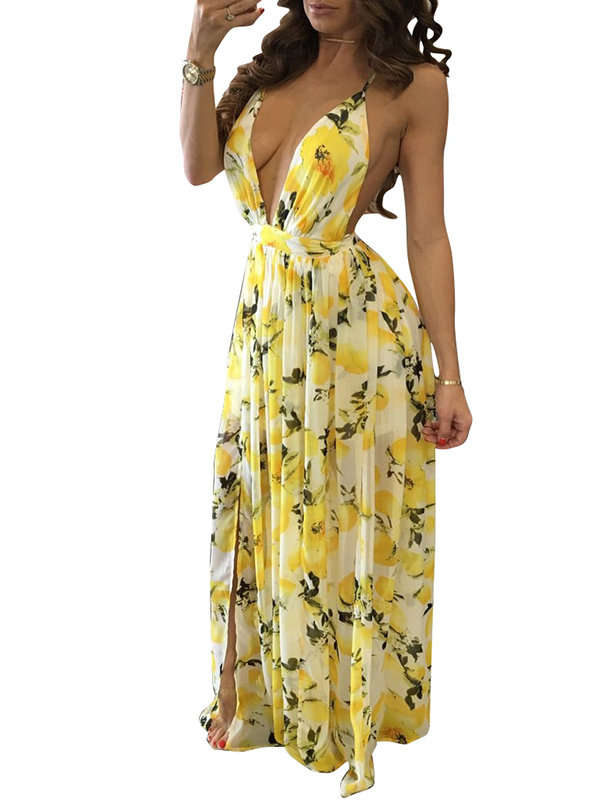 DRESSES/MAXI DRESS/FLORAL MAXI DRESS/CHIFFON MAXI DRESS