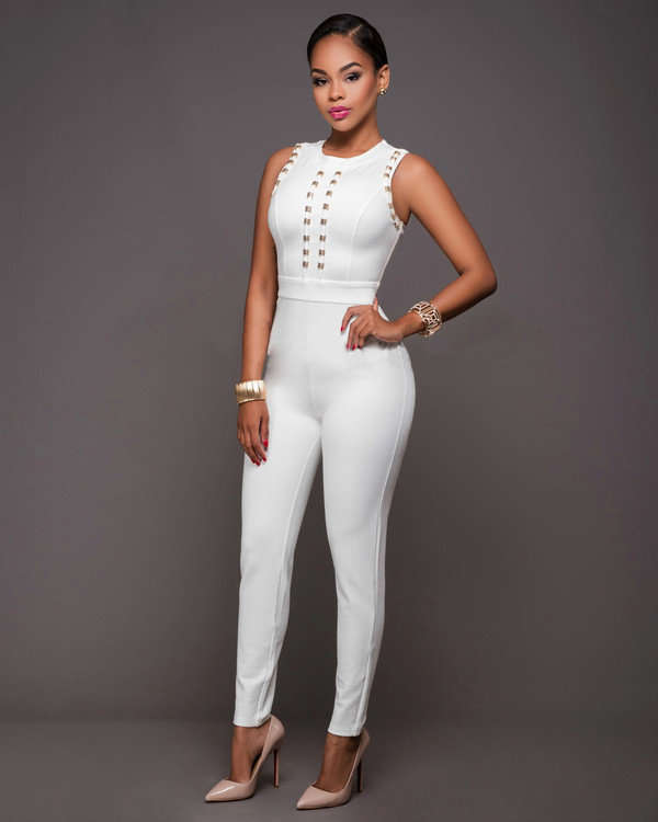 JUMPSUITS/JUMPSUIT/FORMAL JUMPSUIT/WHITE JUMPSUIT/EVENING JUMPSUIT/STUDDED JUMPSUIT