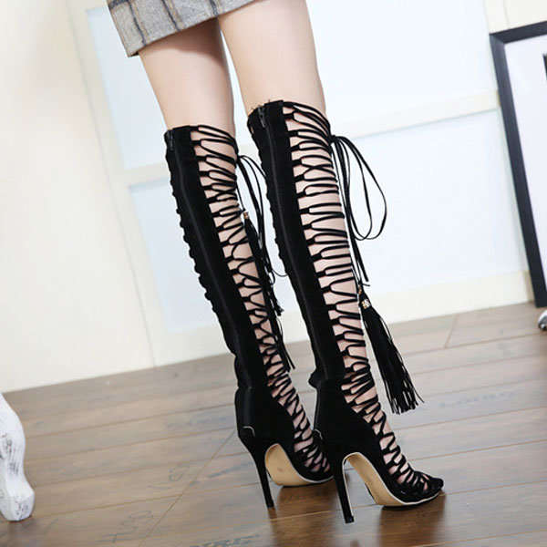 BOOTS/LADIES BOOTS/SEXY BOOTS/LACE UP BOOTS/KNEE HIGH BOOTS/TASSEL BOOTS