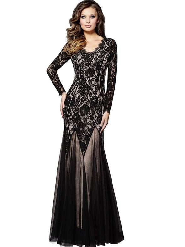 EVENING DRESSES/EVENING DRESS/EVENING COCKTAIL DRESSES/BLACK EVENING DRESS