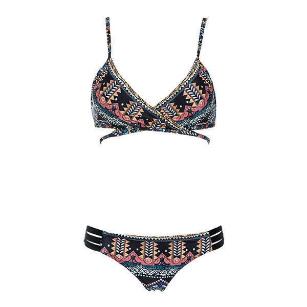 SWIMWEAR/WOMENS SWIMWEAR/PRINTED BIKINI SWIMWEAR/STYLISH RETRO PRINT STRAPPY BIKINI SET