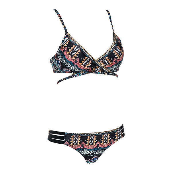 SWIMWEAR/WOMENS SWIMWEAR/PRINTED BIKINI SWIMWEAR/STYLISH RETRO PRINT STRAPPY BIKINI SET
