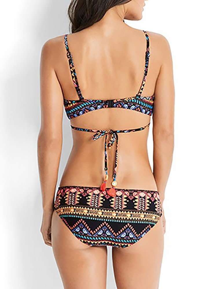SWIMWEAR/WOMENS SWIMWEAR/PRINTED BIKINI SWIMWEAR/STYLISH RETRO PRINT STRAPPY BIKINI SET