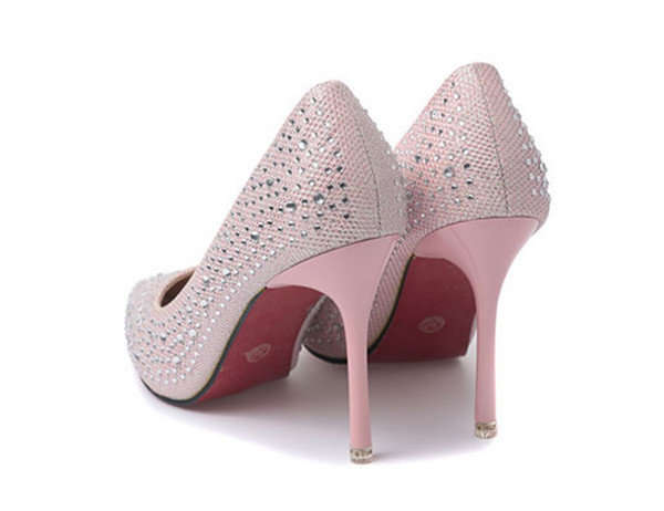 SHOES/WOMENS SHOES/BRIDAL SHOES/WEDDING SHOES/FORMAL SHOES/DIAMANTE DETAIL PINK PUMPS SHOES