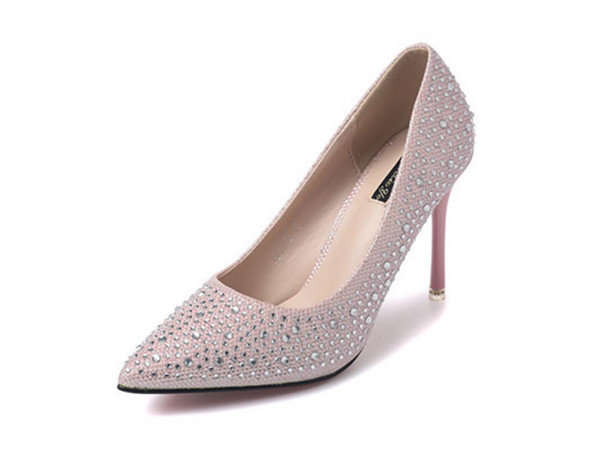 SHOES/WOMENS SHOES/BRIDAL SHOES/WEDDING SHOES/FORMAL SHOES/DIAMANTE DETAIL PINK PUMPS SHOES