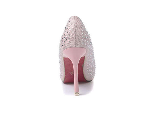 SHOES/WOMENS SHOES/BRIDAL SHOES/WEDDING SHOES/FORMAL SHOES/DIAMANTE DETAIL PINK PUMPS SHOES