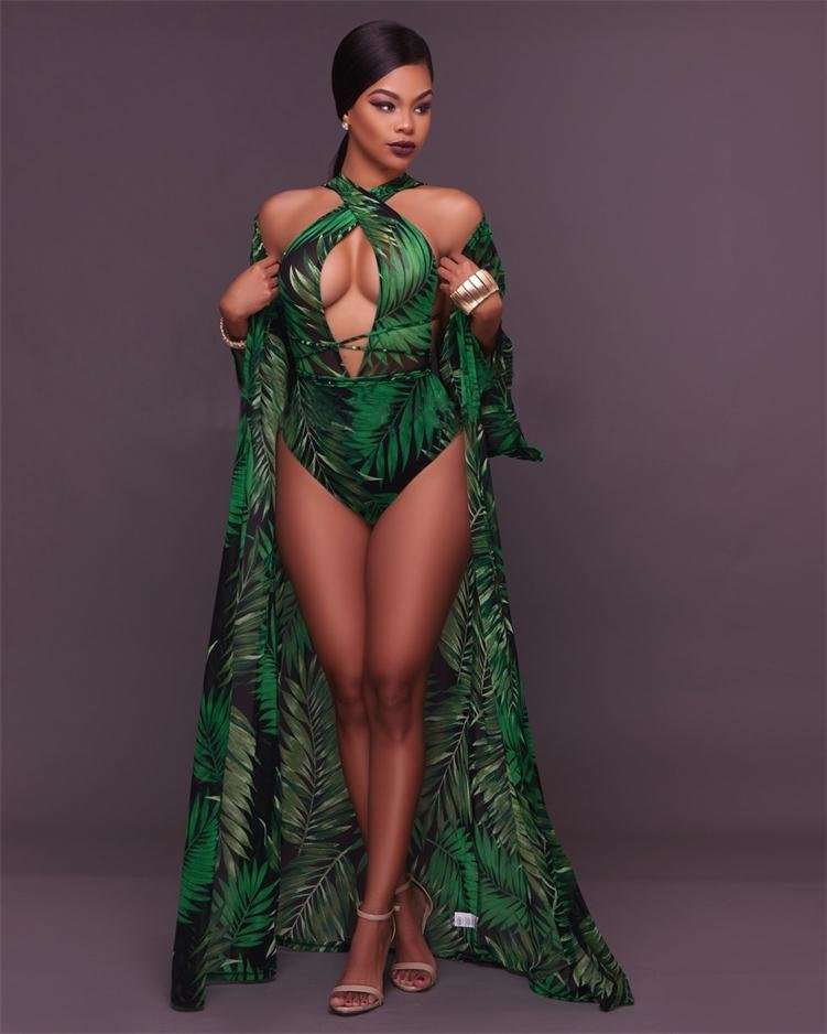 COVER UP/WOMENS SWIMSUIT SET/PRINTED SWIMWEAR SET/MAXI SWIMSUIT COVER UP AND ONE PIECE SWIMSUIT