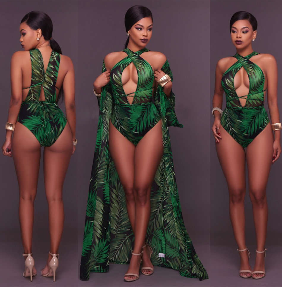 COVER UP/WOMENS SWIMSUIT SET/PRINTED SWIMWEAR SET/MAXI SWIMSUIT COVER UP AND ONE PIECE SWIMSUIT