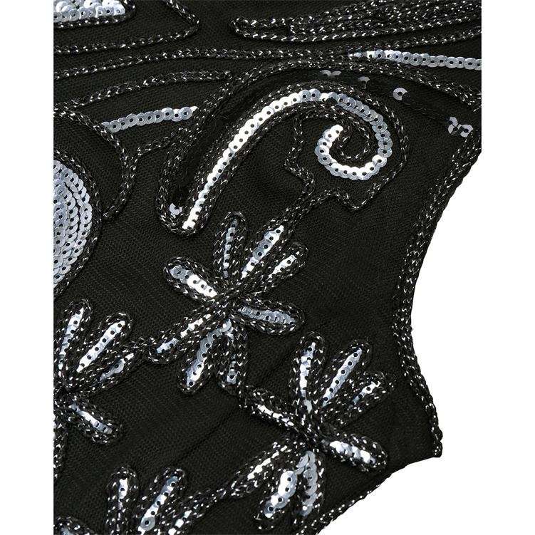 DRESSES/DRESS/LADIES GATSBY DRESS/1920'S DRESS/BLACK FLAPPER DRESS/DANCE VINTAGE PARTY DRESS