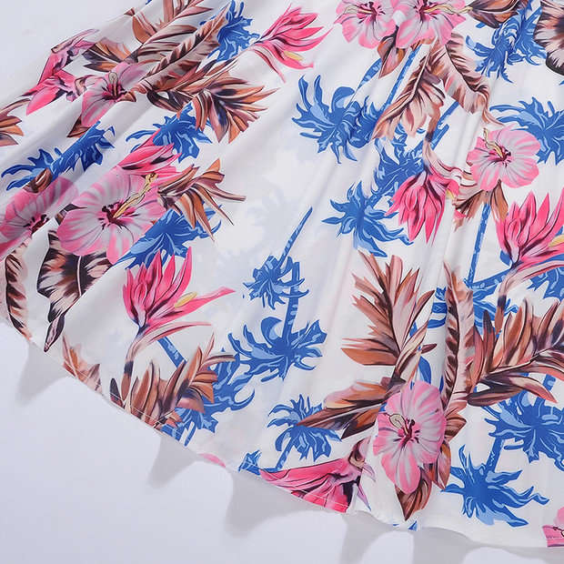 DRESSES/DRESS/WOMENS DRESSES/VINTAGE FLORAL PRINT A LINE DRESS WITH BELT