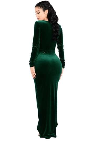 EVENING DRESSES/EVENING DRESS/ELEGANT EVENING DRESS/VELVET EVENING DRESS/GREEN DRESS