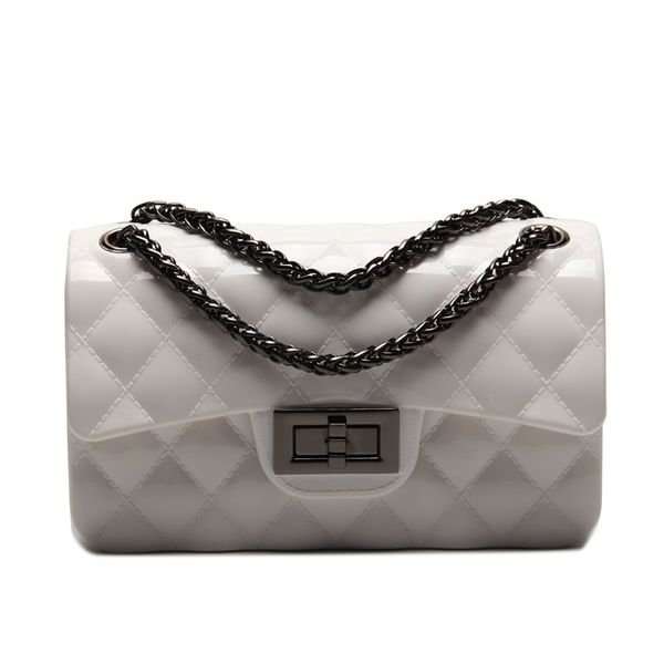 HANDBAGS/BAGS/LADIES HANDBAGS/WHITE RHOMBUS PATTERN HASP SHOULDER BAG