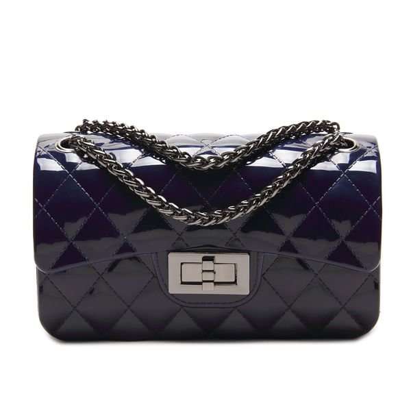 HANDBAGS/BAGS/LADIES HANDBAGS/NAVY BLUE HANDBAG/RHOMBUS PATTERN HANDBAG/HASP SHOULDER BAG
