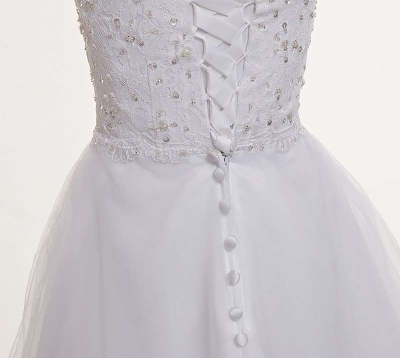 Trailing White Wedding Dress