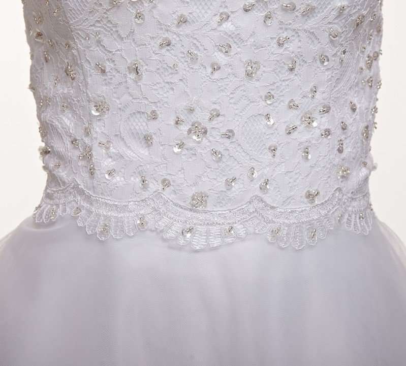 Trailing White Wedding Dress