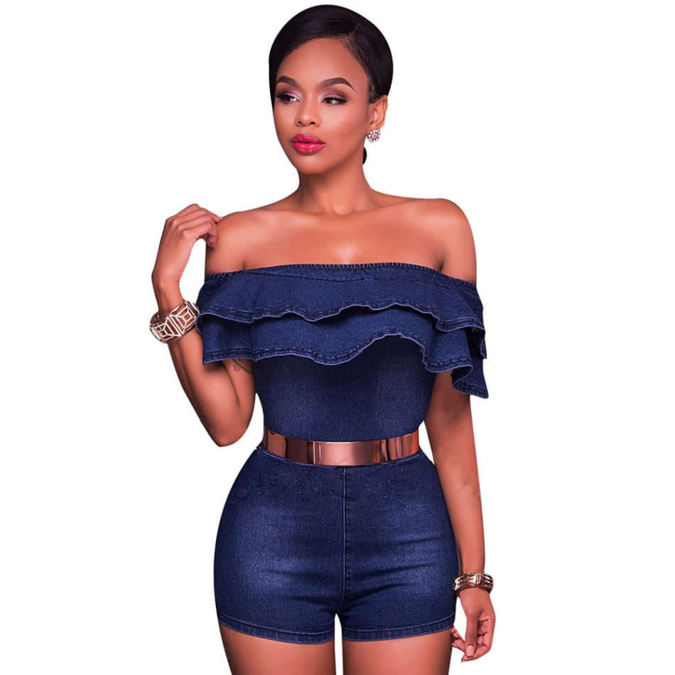 Short Denim Jumpsuit