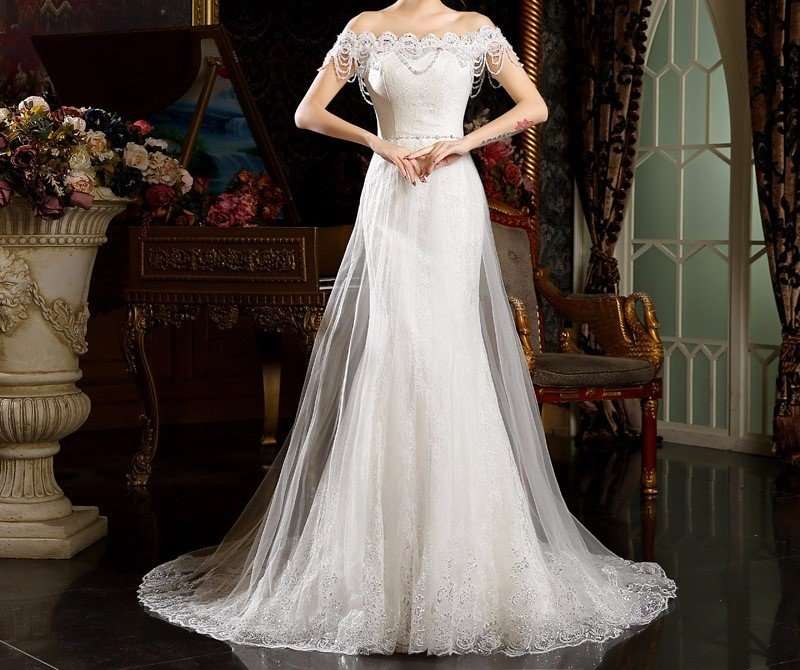 WEDDING DRESSES/WEDDING DRESS/WHITE WEDDING DRESS/RHINESTONE WEDDING DRESS