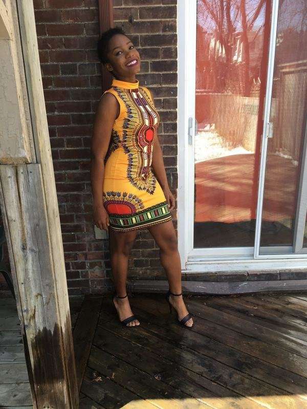 DRESS/WOMENS DRESSES/BODYCON DRESS/AFRICAN PRINT TURTLE NECK KNEE-LENGTH TANK DRESS