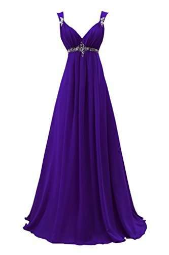 Purple Chiffon Lace Up Bridesmaid Dress