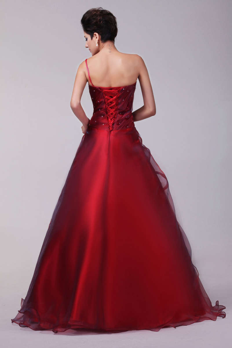 Red Quinceanera  Party Evening Bridesmaid Dress Ball Gown