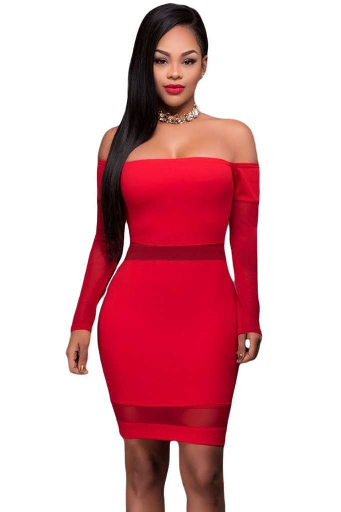 Red Sheath Sexy Mini Club Party Dress