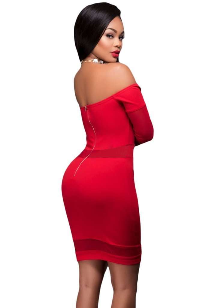Red Sheath Sexy Mini Club Party Dress
