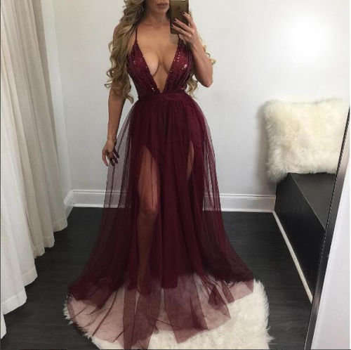 MAXI DRESSES/MAXI DRESS/WINE RED MAXI DRESS/SEQUIN MAXI DRESS/SLEEVELESS MAXI DRESS/PARTY MAXI DRESS
