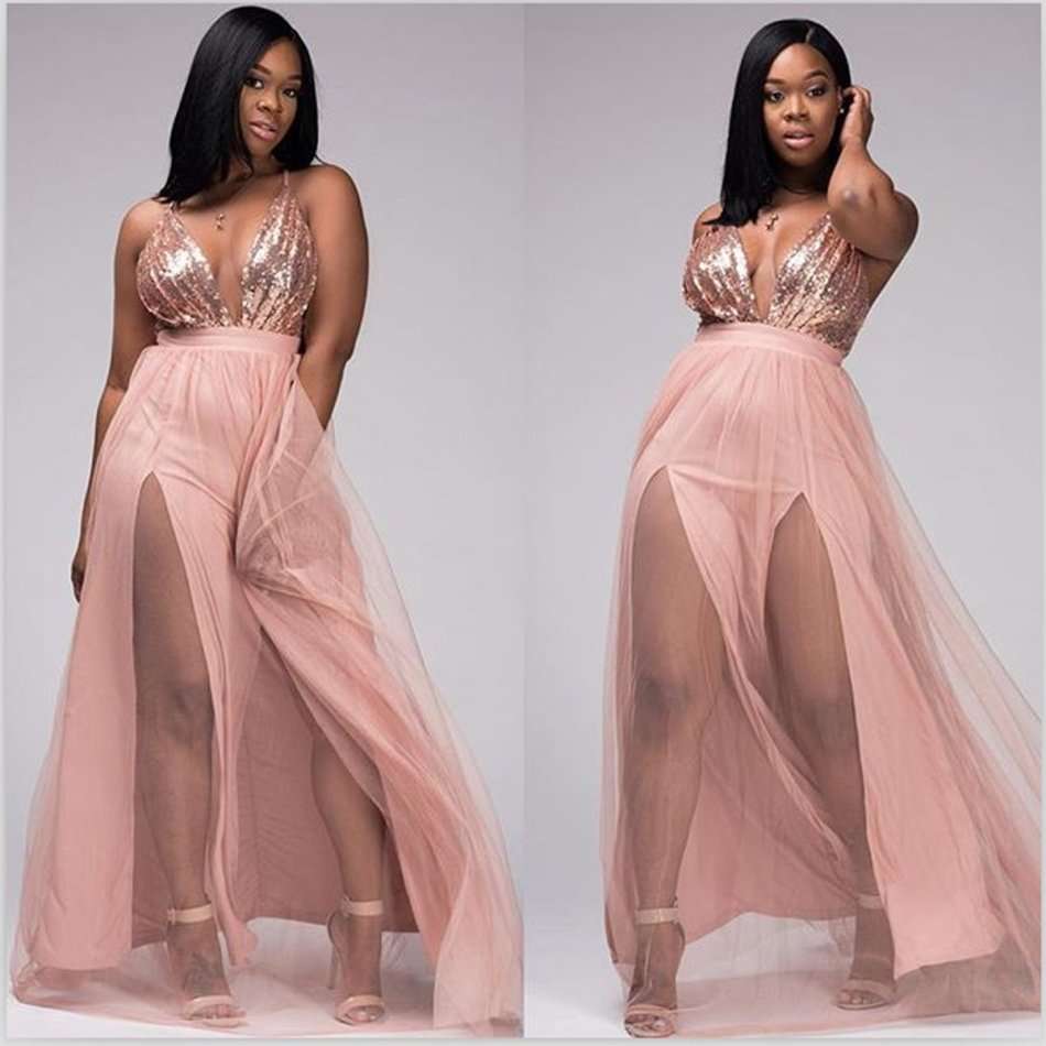 EVENING DRESS/EVENING DRESSES/WOMEN'S EVENING DRESS/SEXY PINK EVENING DRESS