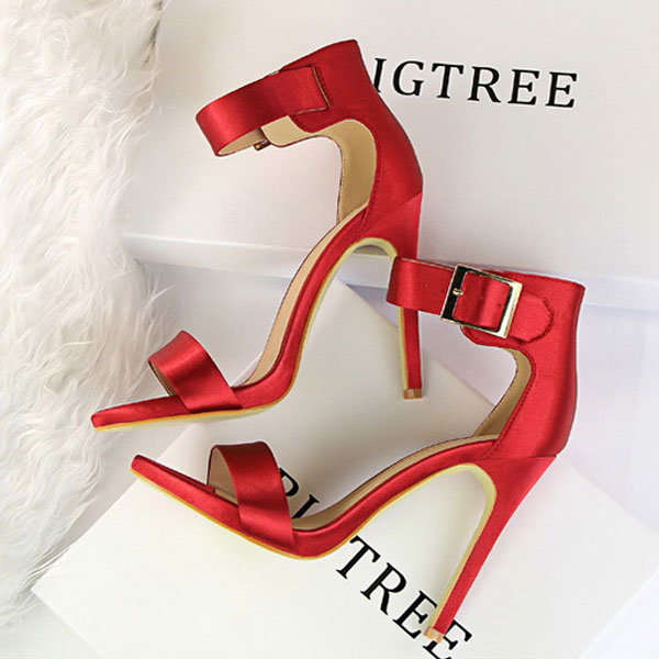 SHOES/WOMEN'S SHOES/BRIDAL SHOES/DARK RED SHOES/STILETTO HEEL SHOES/DARK RED SATIN SHOES