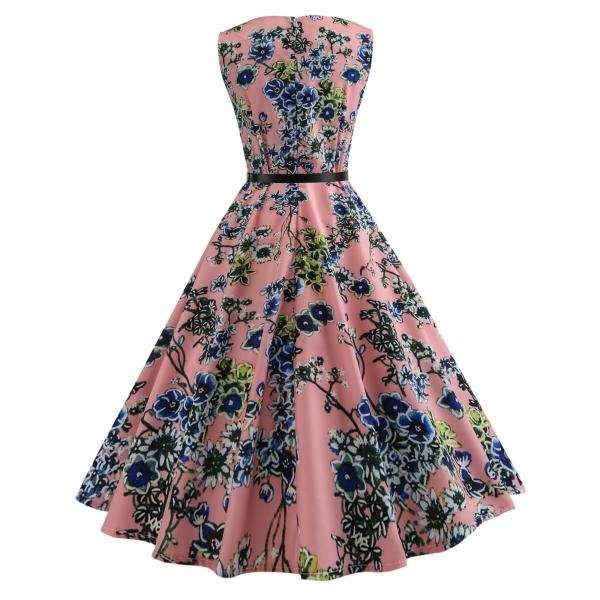 VINTAGE DRESS/FLORAL DRESS/A LINE DRESS/60'S DRESS/BELTED DRESS/FIT AND FLARE DRESS