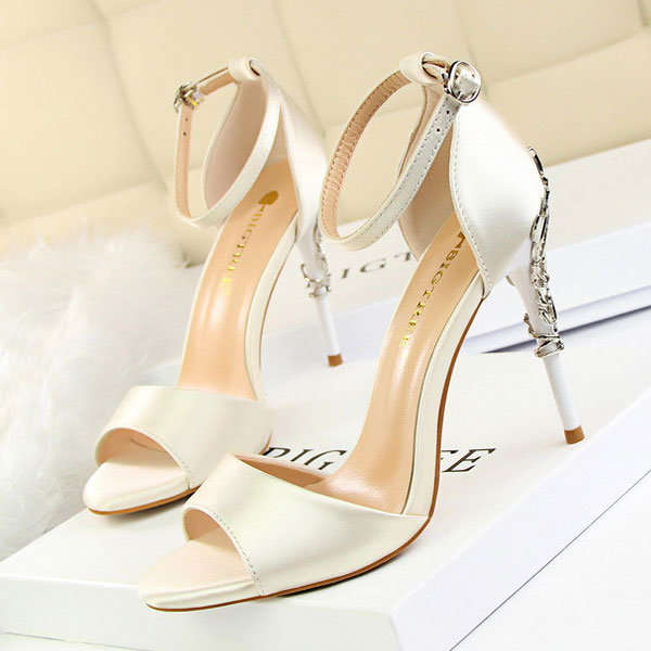White Bridal Wedding Stiletto Satin Shoes