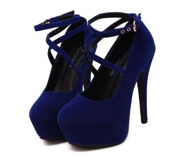 SHOES/WOMEN'S SHOES/PUMP SHOES/BLUE SHOES/STILETTO HEEL SHOES/SUEDE SHOES