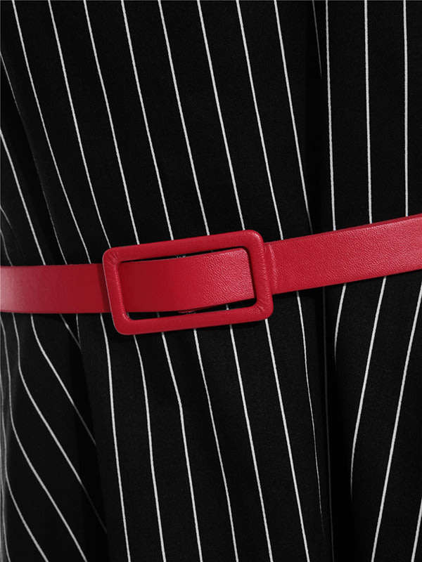 DRESSES/BLACK DRESS/VINTAGE DRESS/1950'S DRESS/BELTED DRESS/SLEEVED DRESS/SWING DRESS