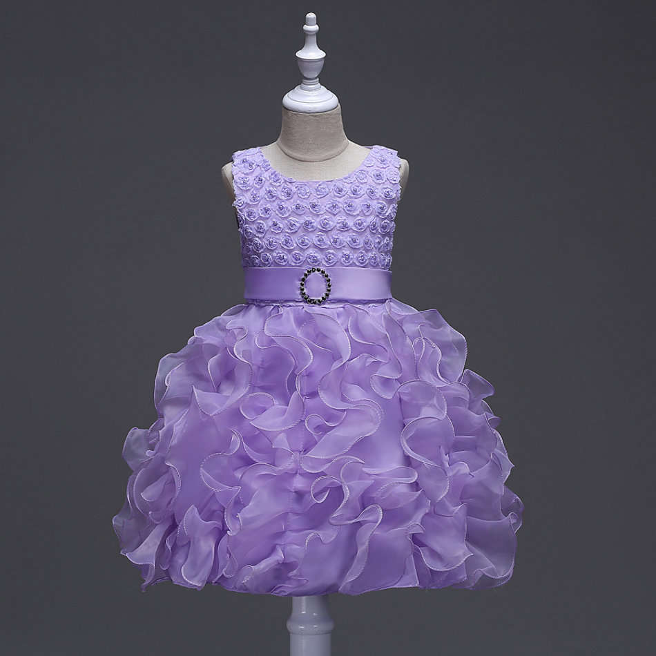 Flower Girls Party Dresses In Purple