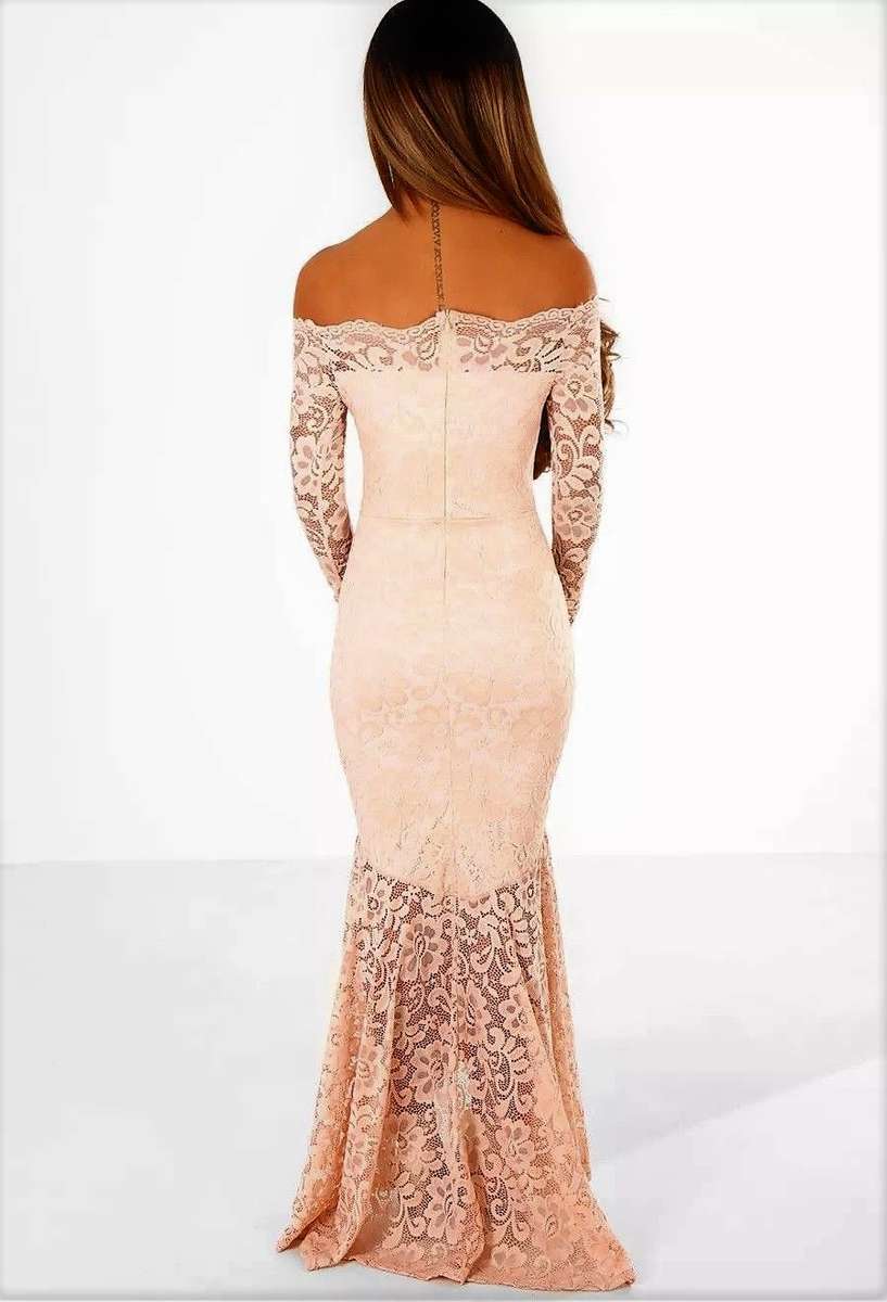 MAXI DRESS/PINK MAXI DRESS/LACE MAXI DRESS/OFF SHOULDER MAXI DRESS/PINK LACE EVENING MAXI DRESS
