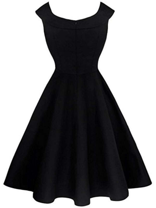 Black Formal Cocktail Swing Dress